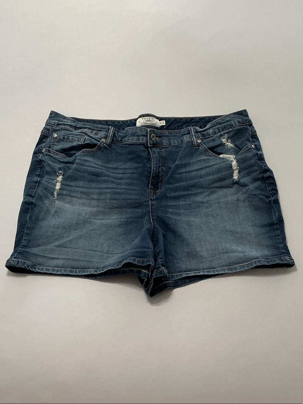 Torrid Size 26 Plus Blue Distressed Denim Shorts